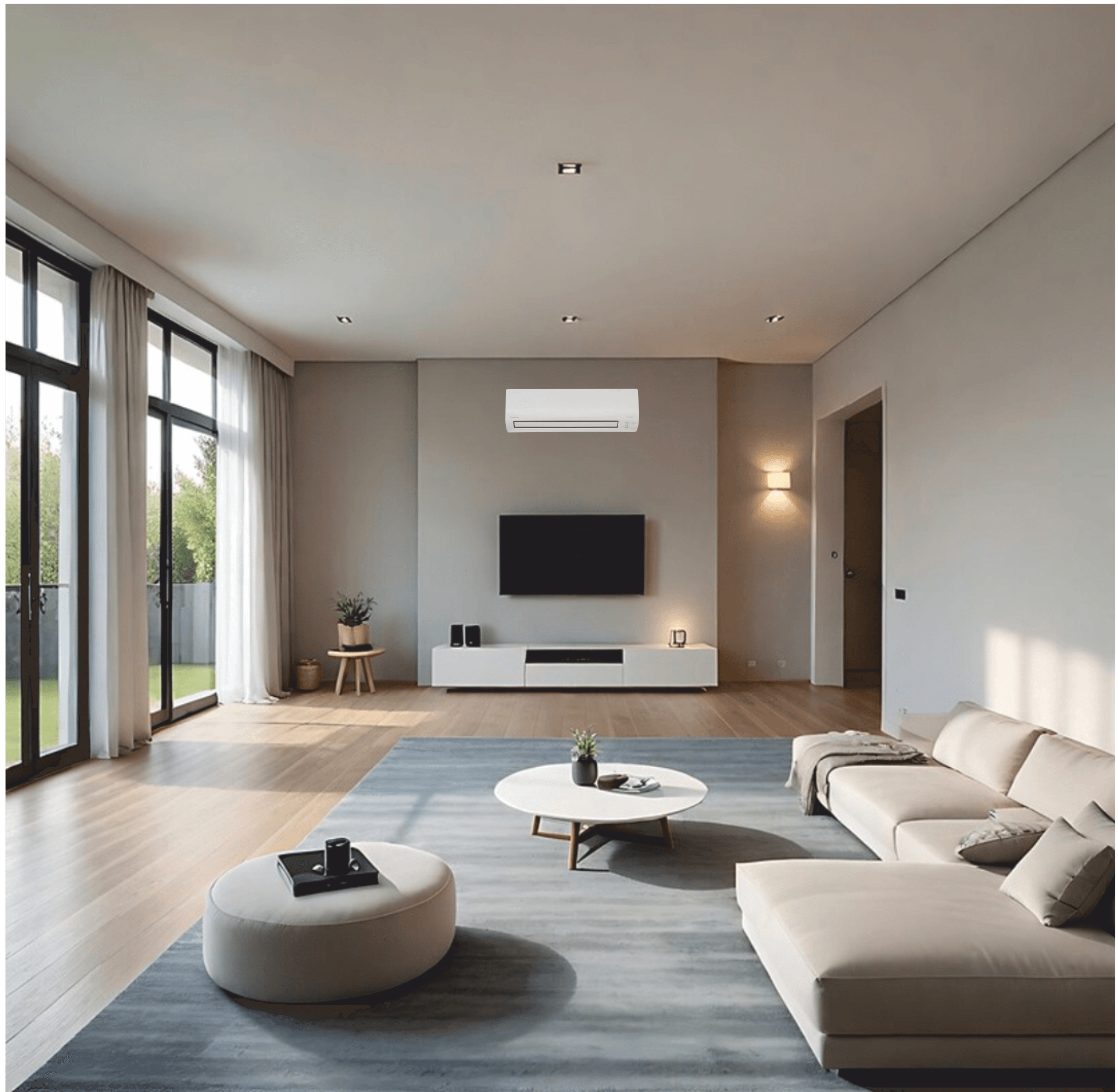 Modern interior prepared for premium residential air conditioning
